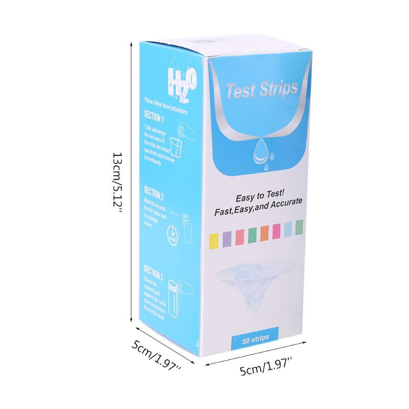 50 Pcs 7in1 Bromine PH Alkalinity Nitrite Chlorine Hardness Water Test Strip Reagent Fish Tank Swimming Pool Water Tester