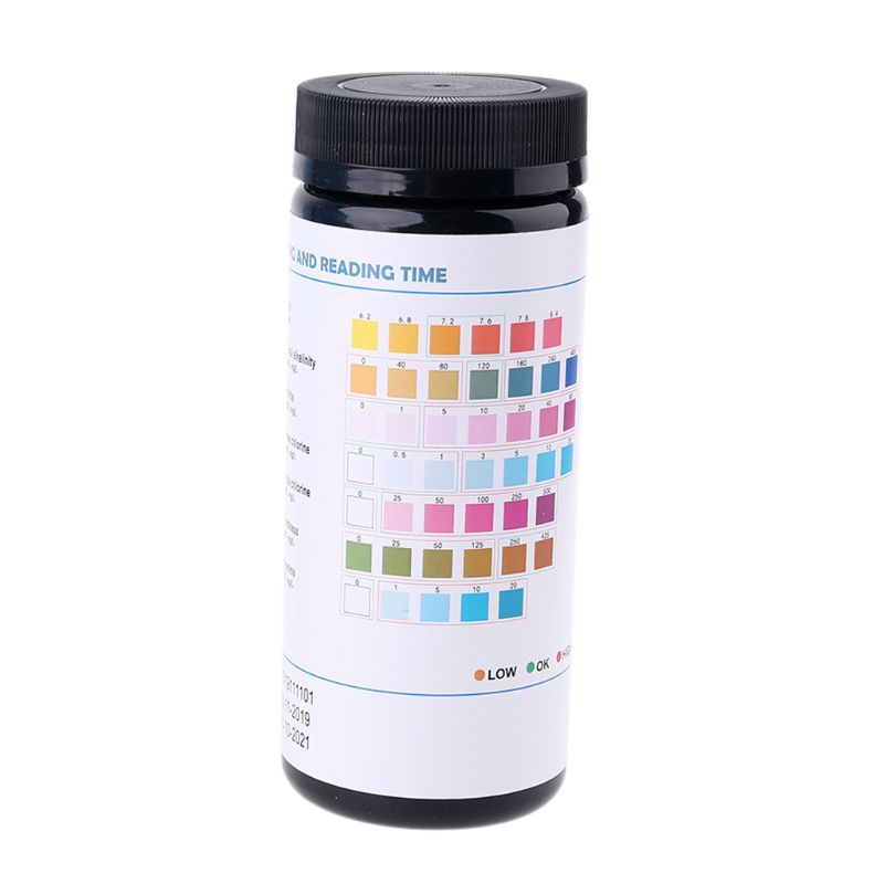50 Pcs 7in1 Bromine PH Alkalinity Nitrite Chlorine Hardness Water Test Strip Reagent Fish Tank Swimming Pool Water Tester
