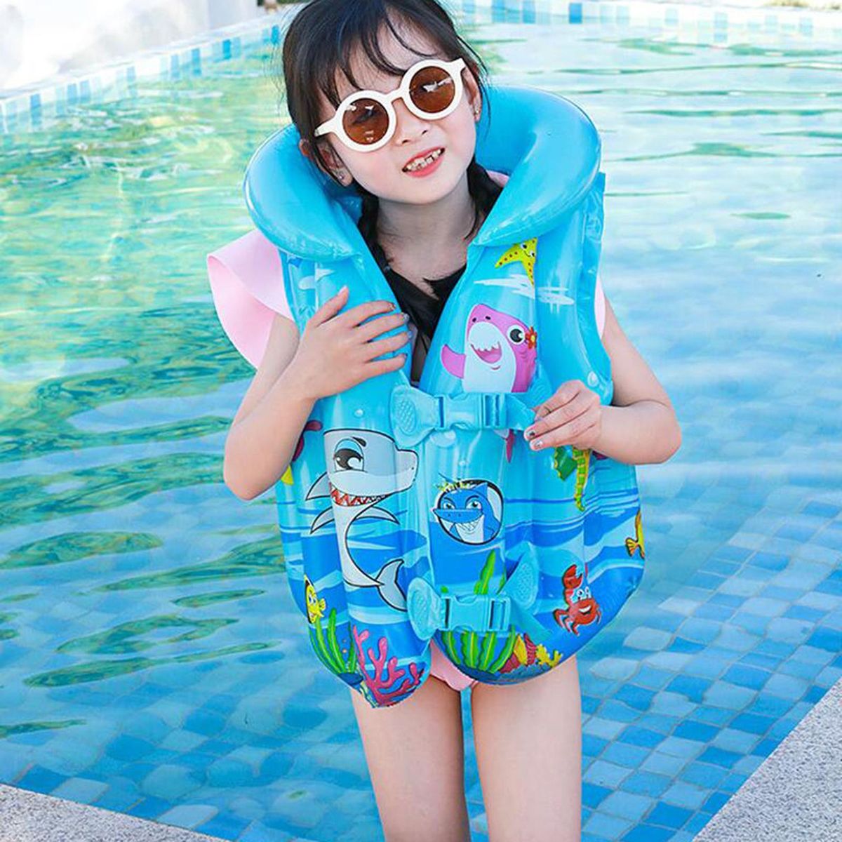 Kids Inflatable Swim Vest Boys Girls Buoyancy For