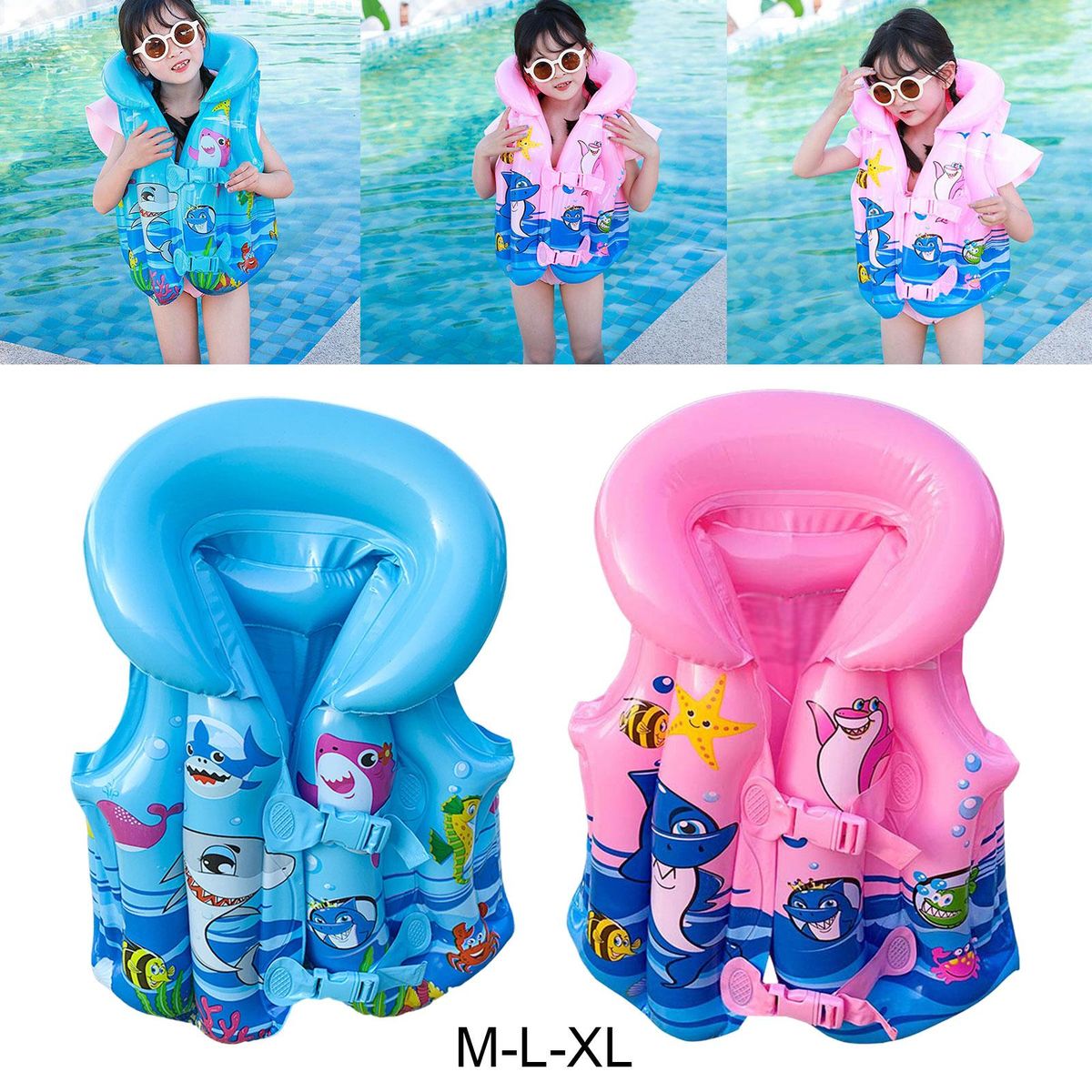 Kids Inflatable Swim Vest Boys Girls Buoyancy For