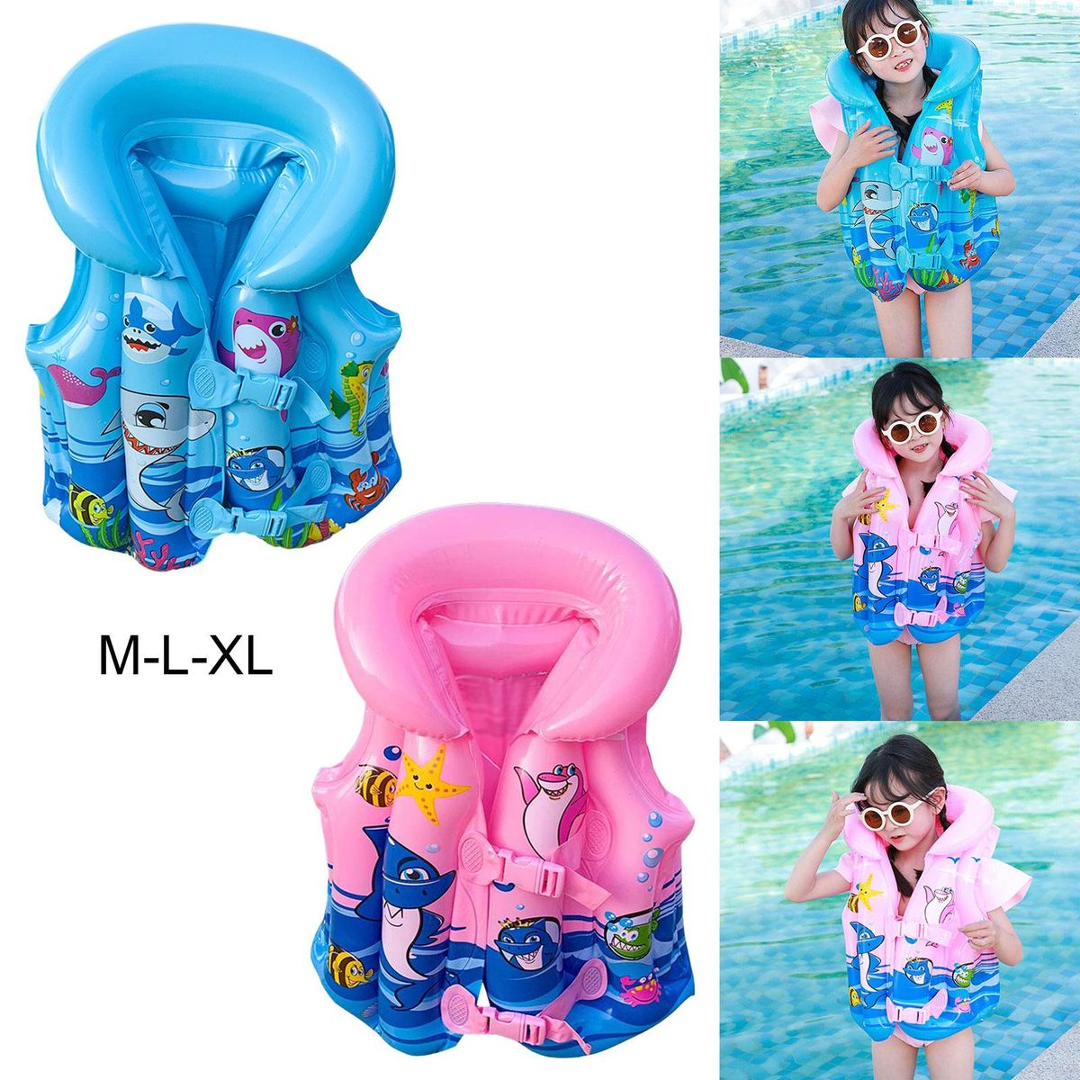 Kids Inflatable Swim Vest Boys Girls Buoyancy For