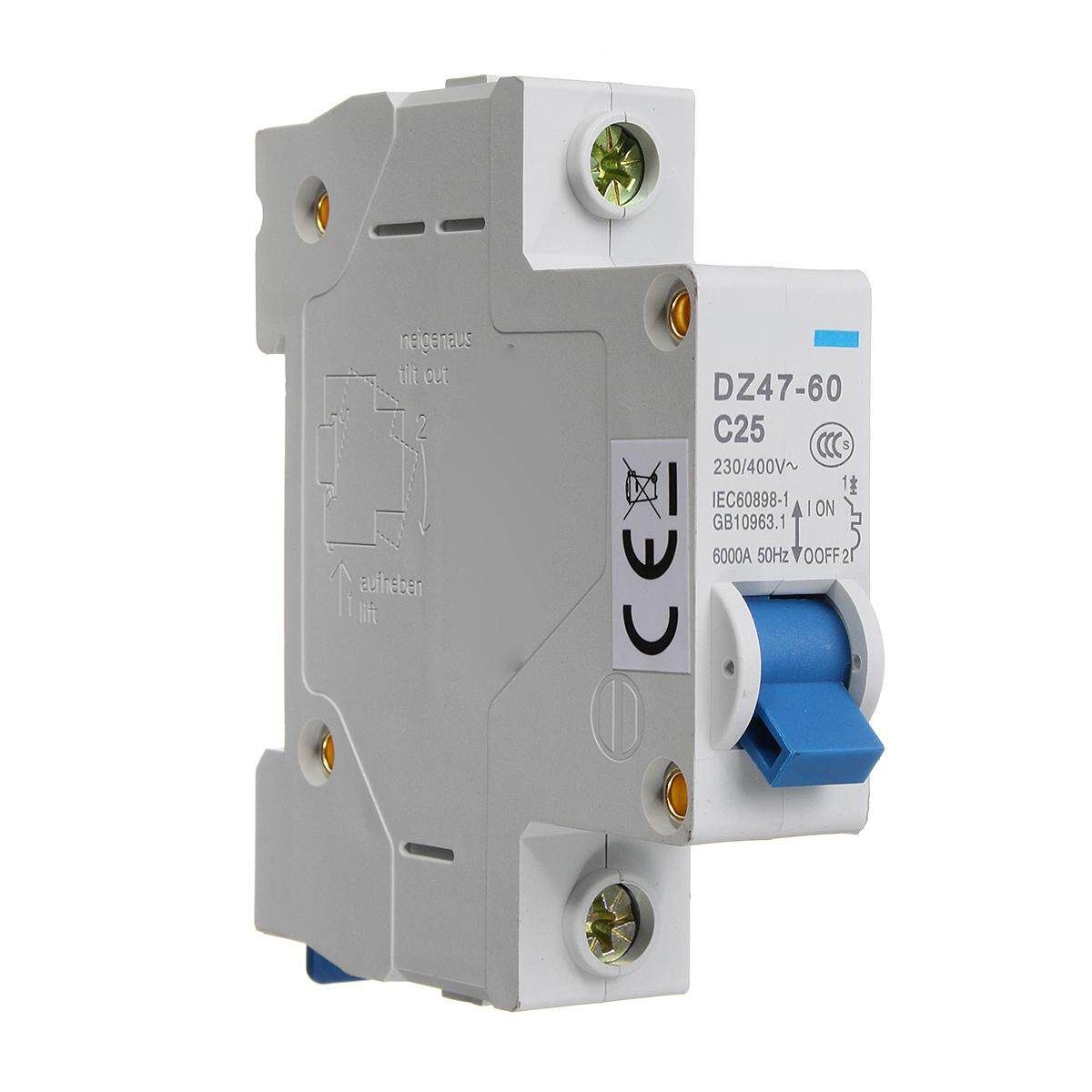 25A Electrical Miniature Residual Current Circuit Breaker AC400V 50Hz 1P Pole 25A