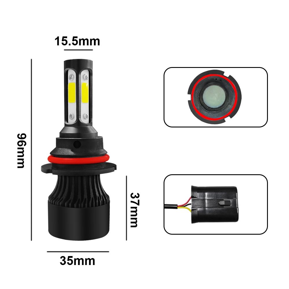 2 PCS S2 9007 / HB5 DC9-36V / 25W / 6000K / 2500LM IP68 Car LED Headlight Lamps (Cool White)