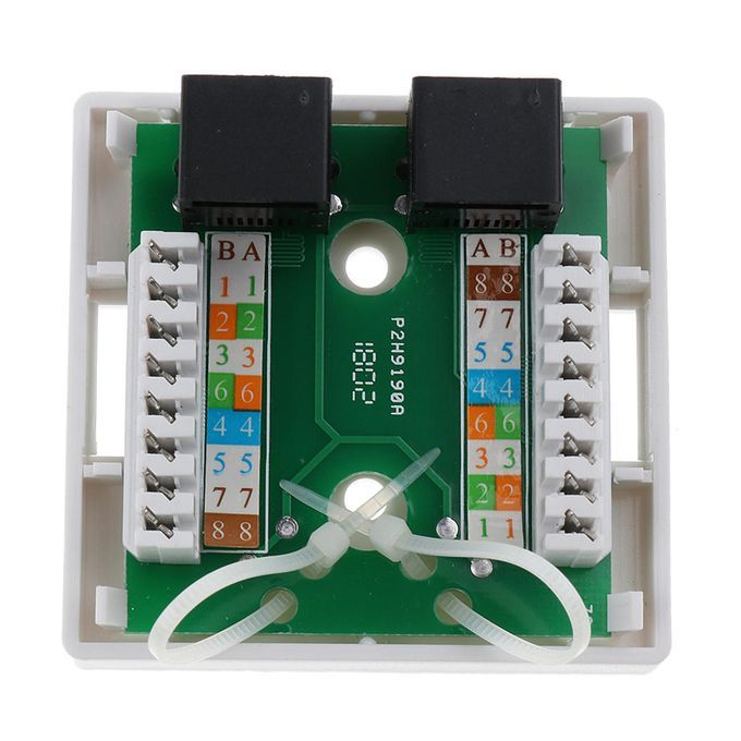 4Pcs 2 Port Cat5e  Network/Internet Cable Wall Surface Mount Compact
