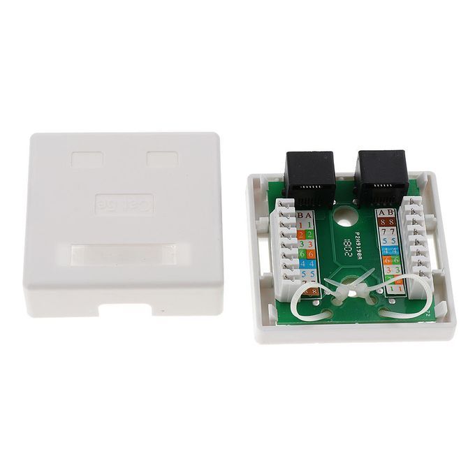 4Pcs 2 Port Cat5e  Network/Internet Cable Wall Surface Mount Compact