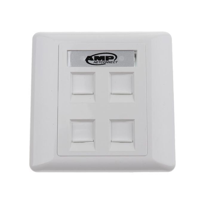5Pcs 4 Port Wall Outlet Face Plate   RJ11 Network Ethernet Socket