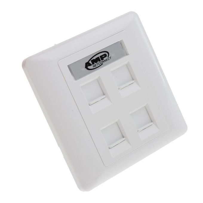 5Pcs 4 Port Wall Outlet Face Plate   RJ11 Network Ethernet Socket