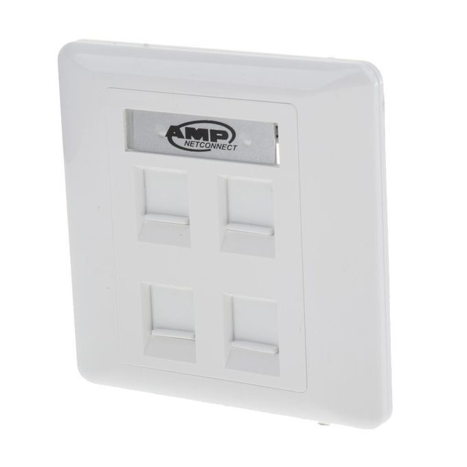 5Pcs 4 Port Wall Outlet Face Plate   RJ11 Network Ethernet Socket