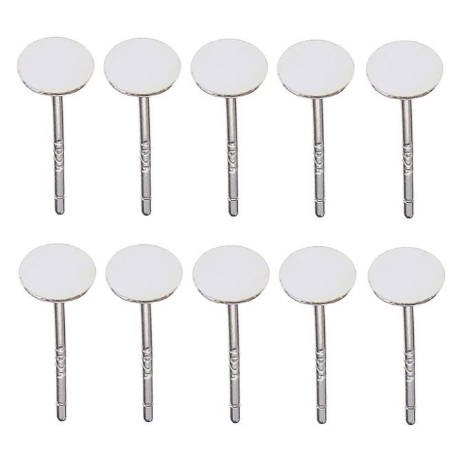 5 Paris 925 Sterling Silver Earrings Posts Flat Pad Ear Stud Pin For
