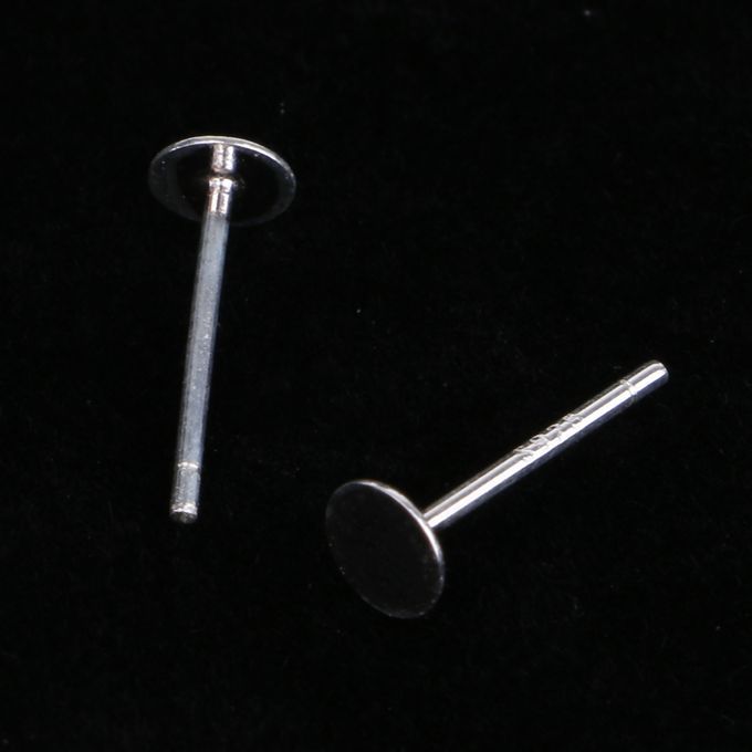 5 Paris 925 Sterling Silver Earrings Posts Flat Pad Ear Stud Pin For