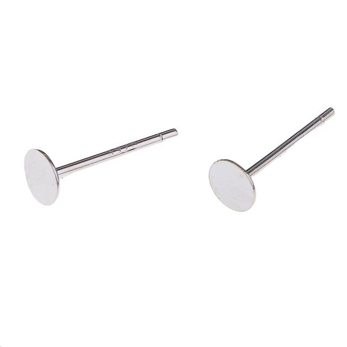 5 Paris 925 Sterling Silver Earrings Posts Flat Pad Ear Stud Pin For