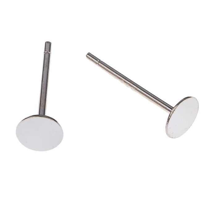 5 Paris 925 Sterling Silver Earrings Posts Flat Pad Ear Stud Pin For