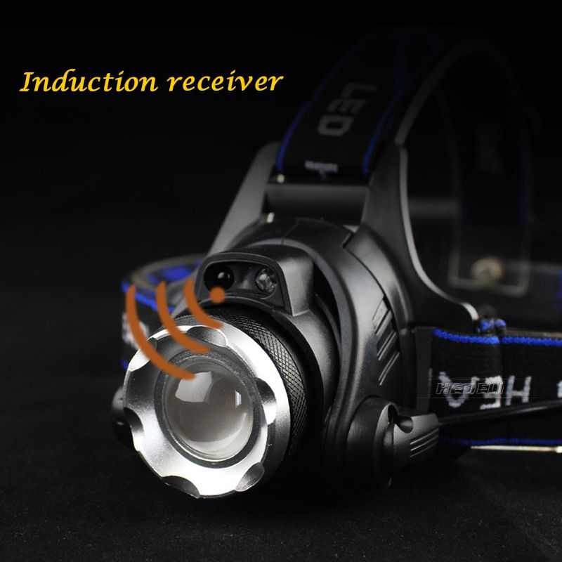 Infrared Sensor Headlight IR LED Headlamp Zoom CREE XML T6 L2 Head Torch Lamp 18650 Rechargeable Head Light Flashlight Lanterna BIL