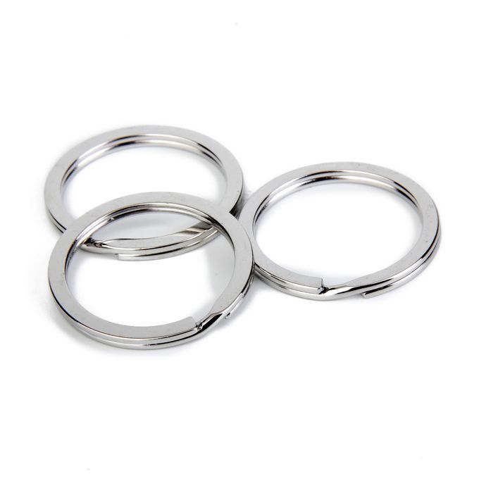100pcs Silvery Metal Flat Split Loop For Key Ring Keychain DIY