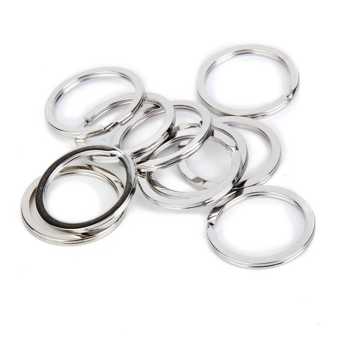 100pcs Silvery Metal Flat Split Loop For Key Ring Keychain DIY