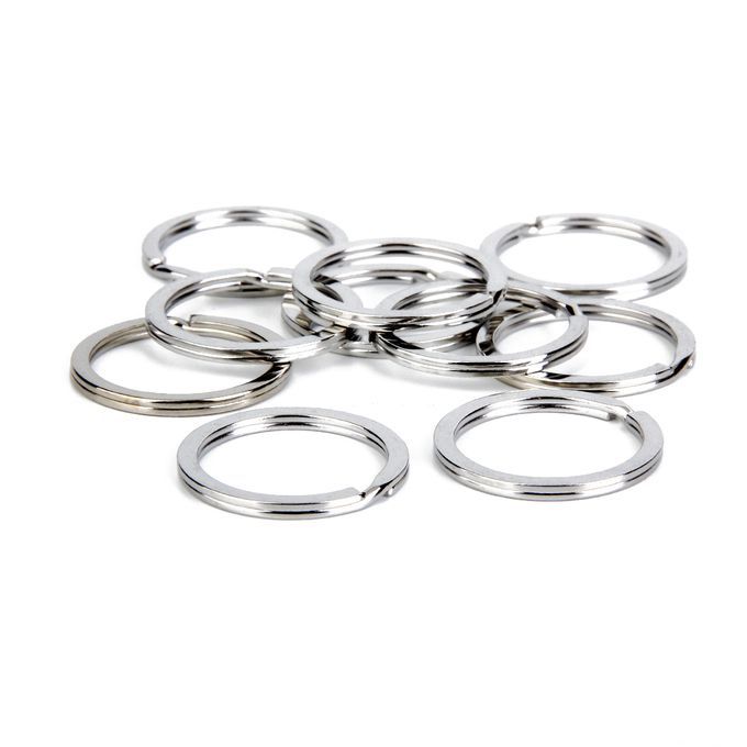 100pcs Silvery Metal Flat Split Loop For Key Ring Keychain DIY