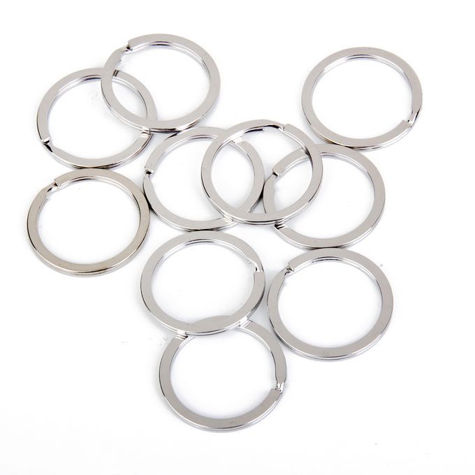 100pcs Silvery Metal Flat Split Loop For Key Ring Keychain DIY