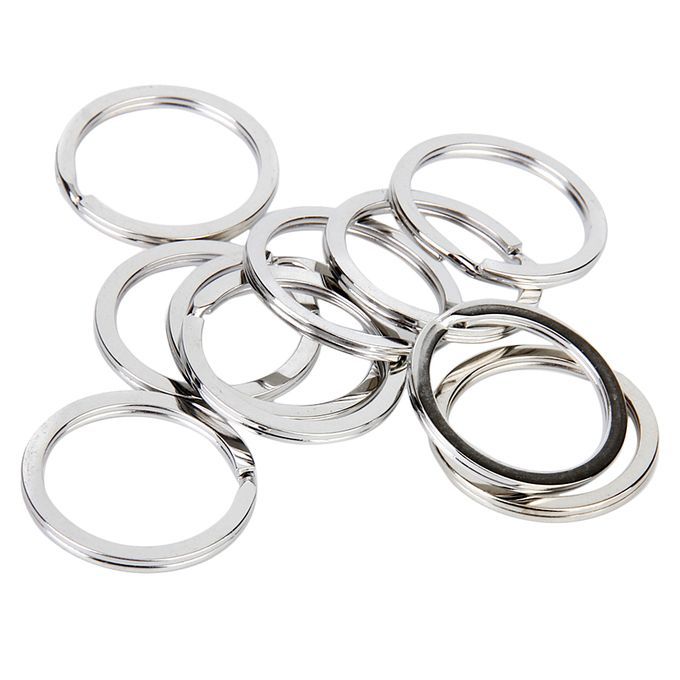 100pcs Silvery Metal Flat Split Loop For Key Ring Keychain DIY