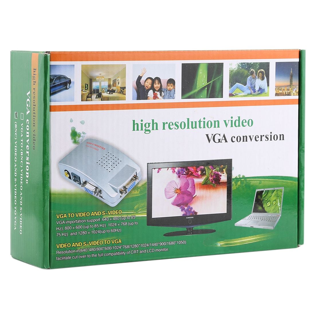 High Resolution (BNC) Video And S-Video To VGA Conversion