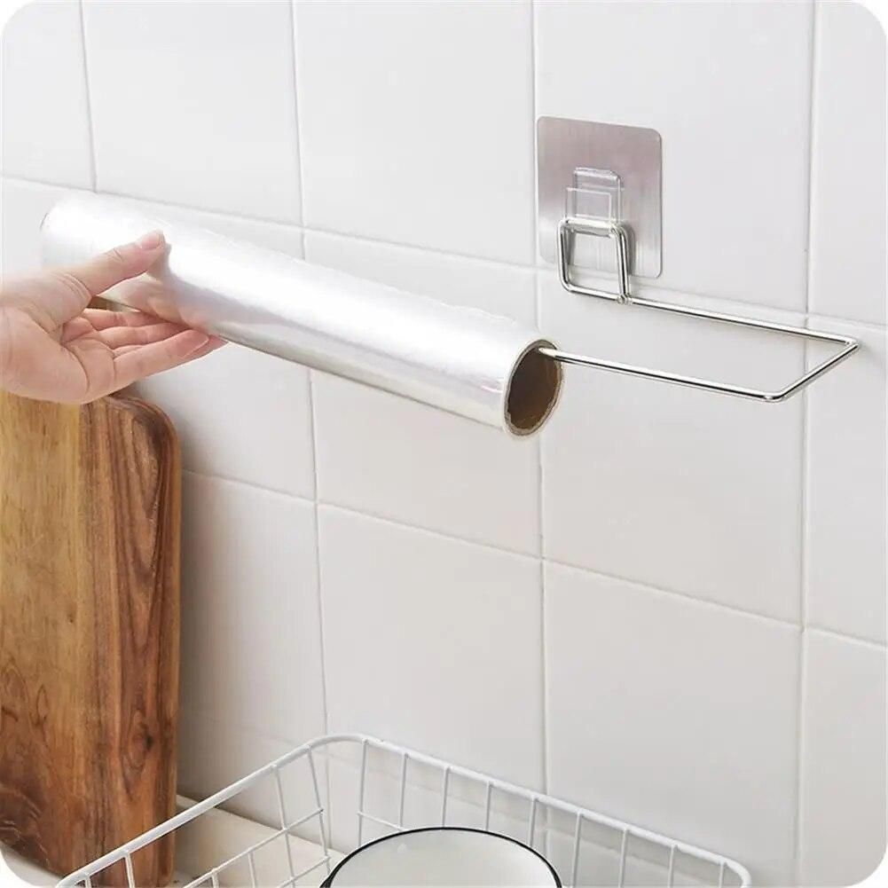 Kitchen Toilet Paper Holder Tissue Holder Self-adhesive wall Hanging Bathroom Toilet Paper Holder Roll Paper Holder Towel Rack