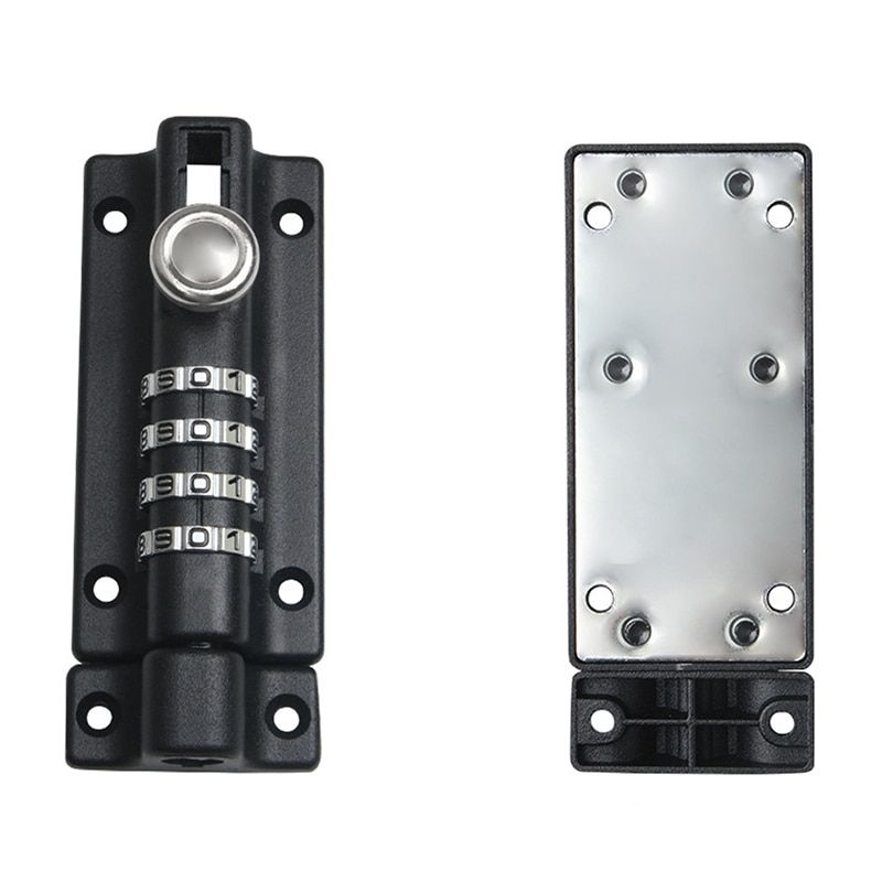 Pas Lock Black Silver Bolt Metal Door Latch Anti-theft Safety Combination Digit Padlock Outdoor Home Wood Gate Hardware
