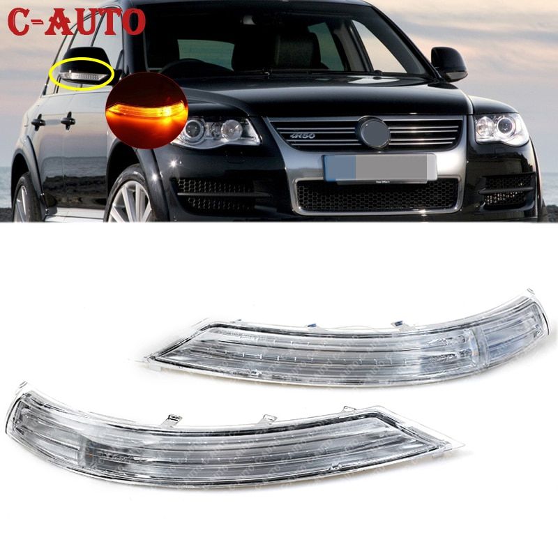 Car Side Rear View Mirror LED Turn Signal Light Amber Lamp Left/Right For VW Touareg 2007 2008