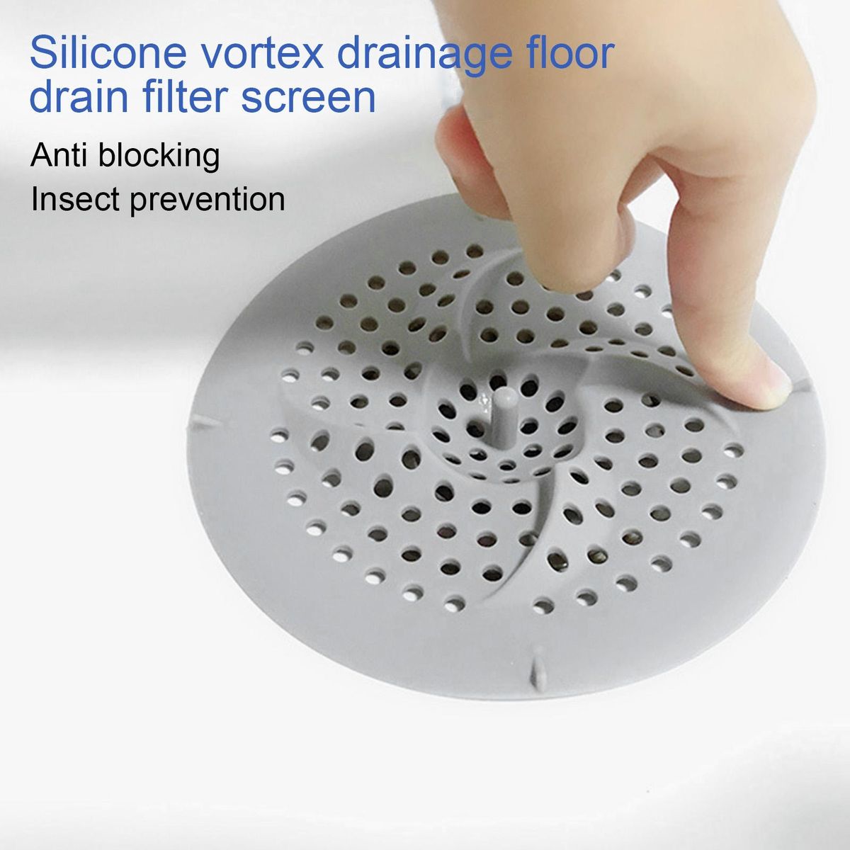 Shower Drain Cover Floor Shower Drain Bathtub Sink Filter Hair Catcher Grey