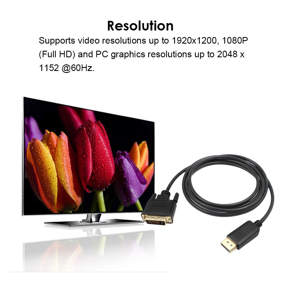 1.8M DP To DVI Adapter DisplayPort Display Port To DVI
