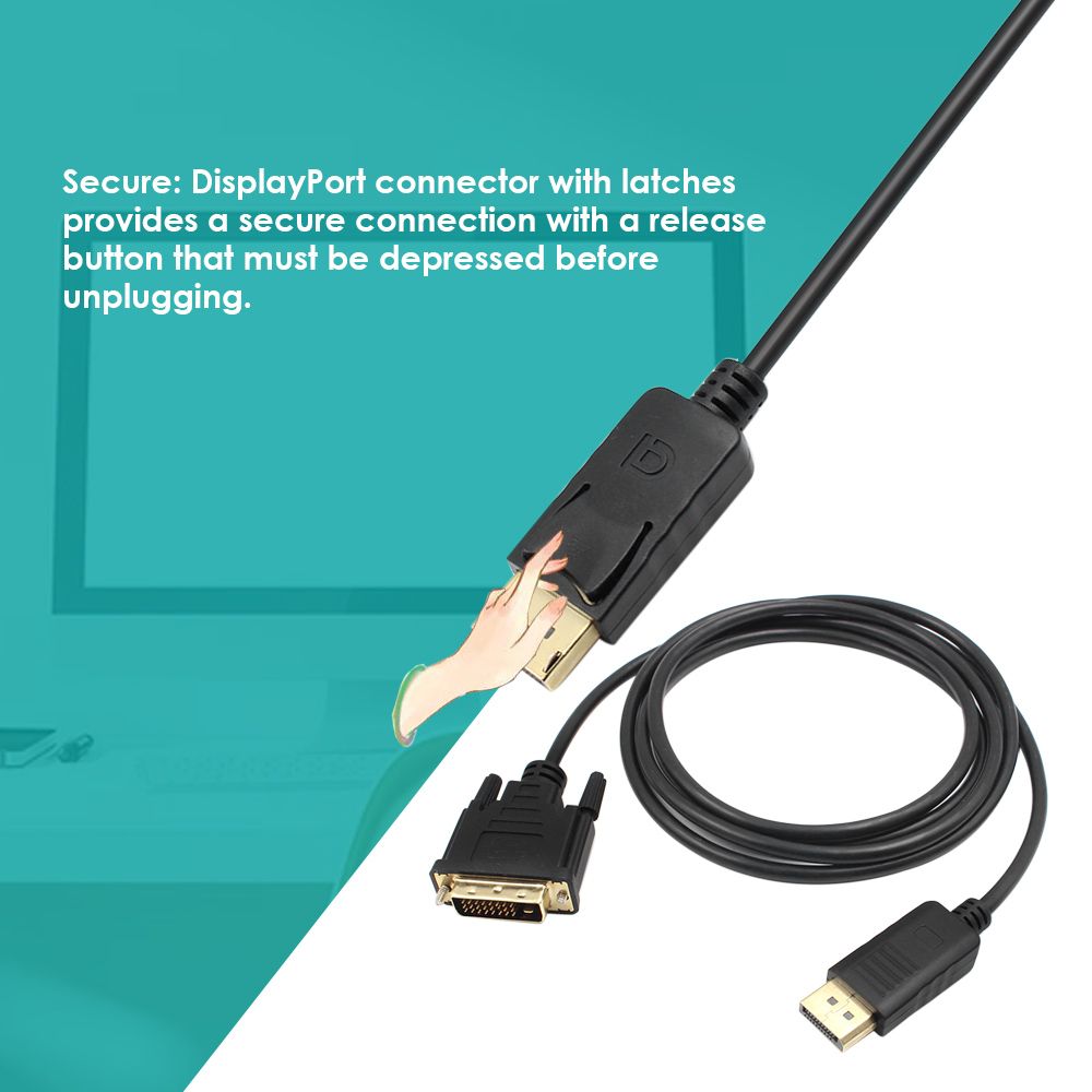 1.8M DP To DVI Adapter DisplayPort Display Port To DVI