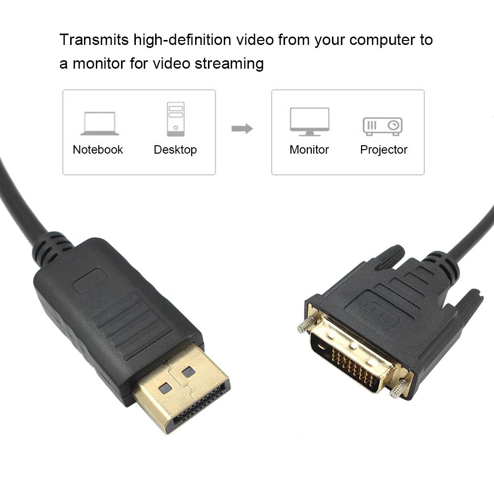 1.8M DP To DVI Adapter DisplayPort Display Port To DVI