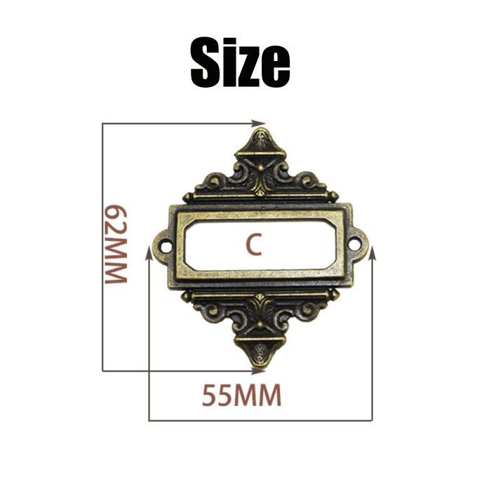 4Pcs File Drawer Cabinet Card Tag Label Holder Metal Lace Frame Bronze