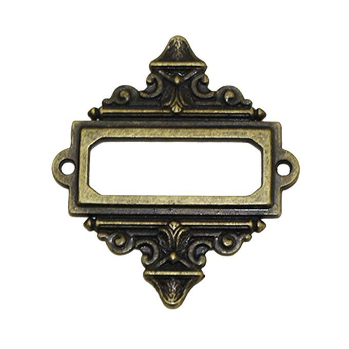 4Pcs File Drawer Cabinet Card Tag Label Holder Metal Lace Frame Bronze