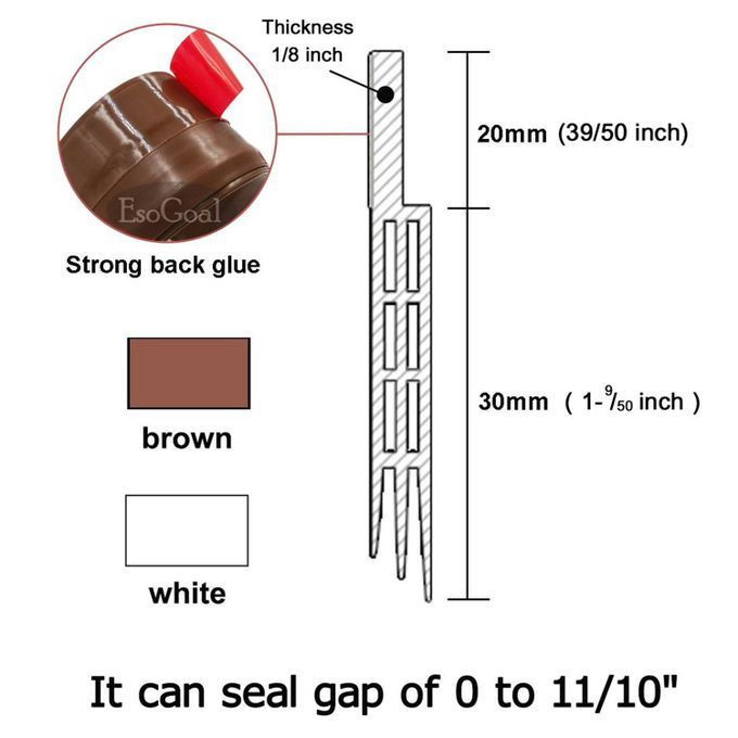 EsoGoal Noise Reduction Door Bottom Seal Strip Adhesive