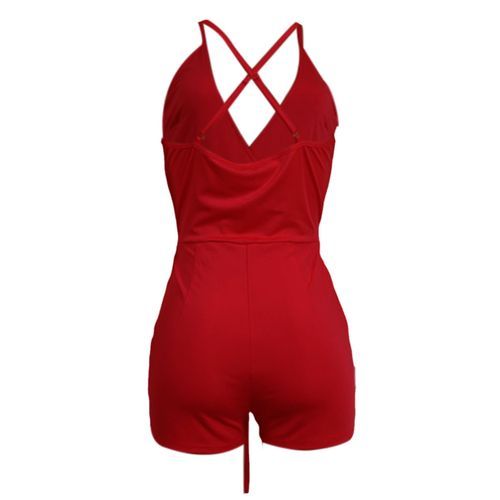 Women's Sexy Deep V Neck Sleeveless High Waist Shorts Romper Jumpsuit Suits