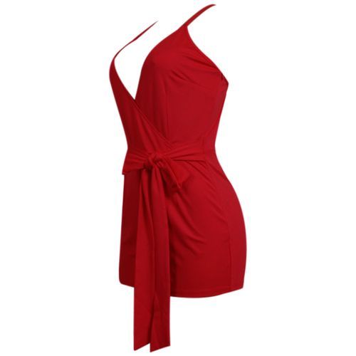 Women's Sexy Deep V Neck Sleeveless High Waist Shorts Romper Jumpsuit Suits