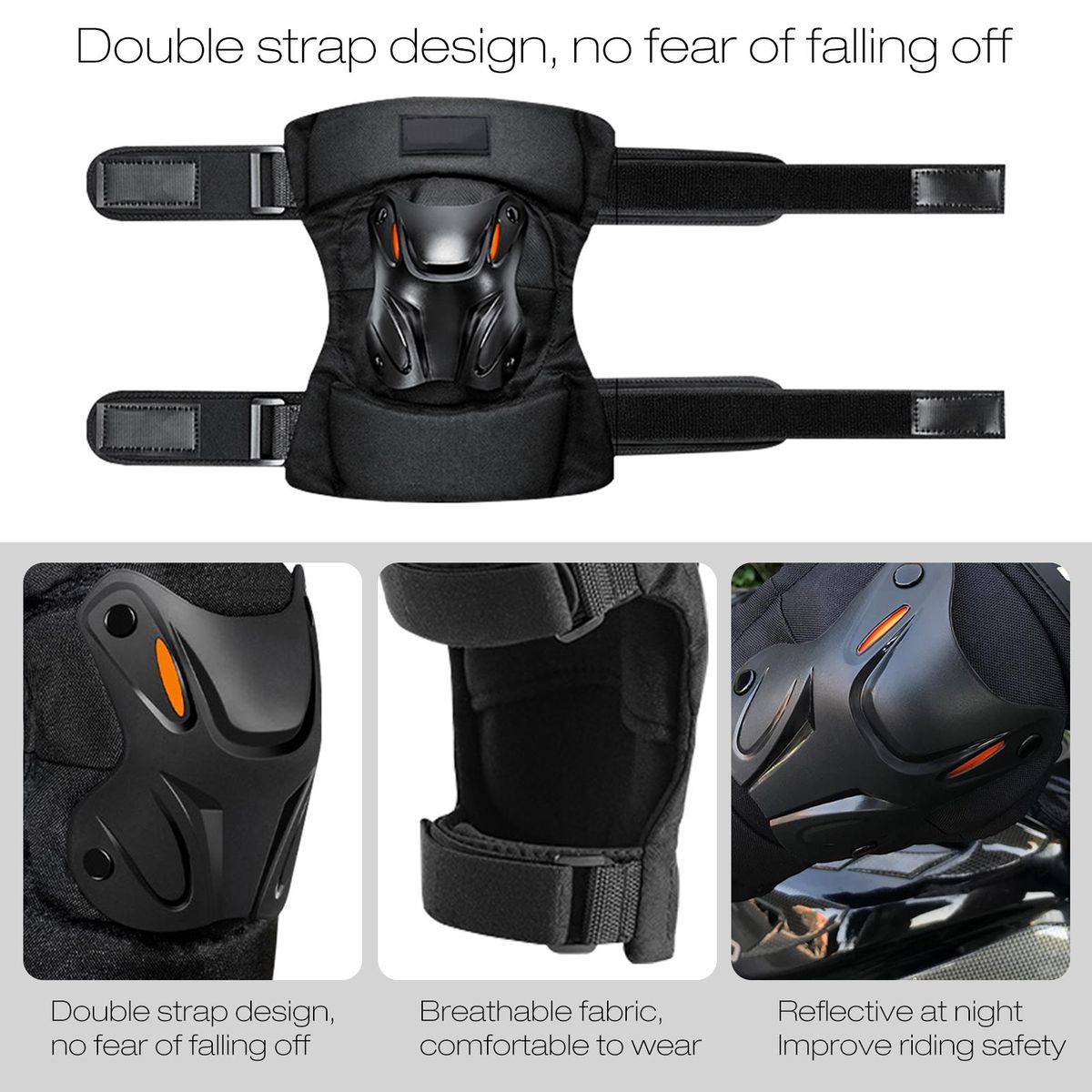 2 Pcs Motorcycle Riding Elbow Pads Adjustable Motorcycle Warm Elbow Pads Knee Pads Fall Protection Device with Reflective at Night