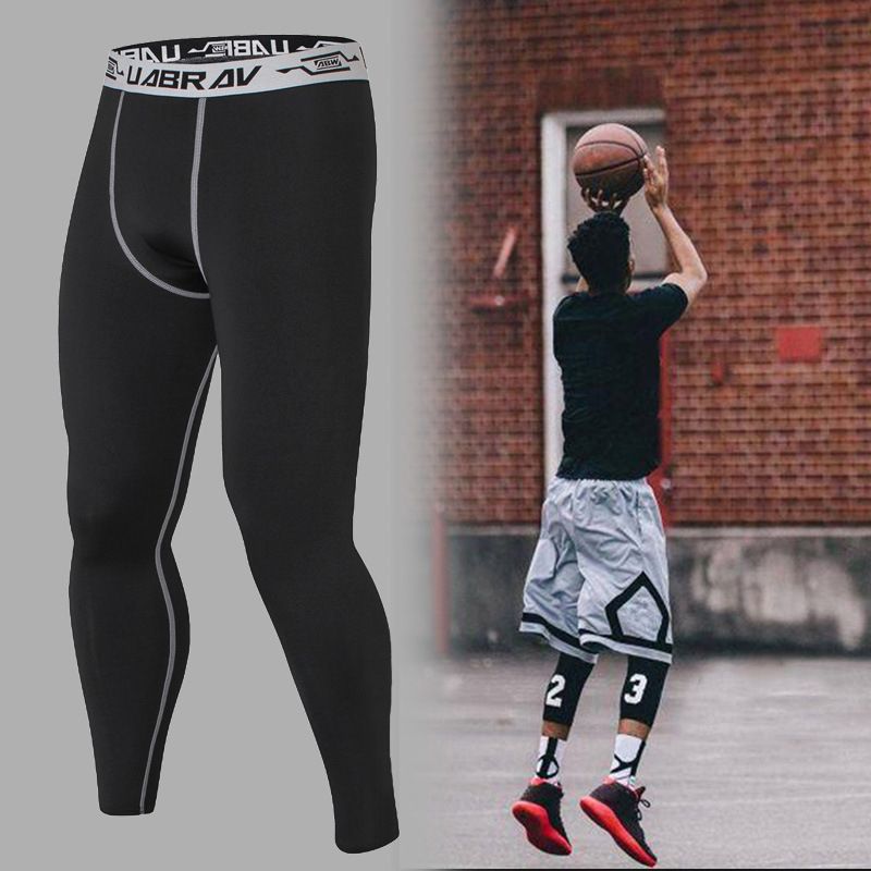 Sports Fitness Pants Men's Compression Elastic Running Basketball Training Bottoming Quick-drying Sports Tights
