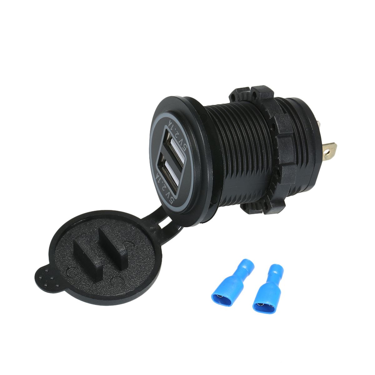 12V Dual USB Charger Socket Waterproof Power Outlet 5V/4.2A