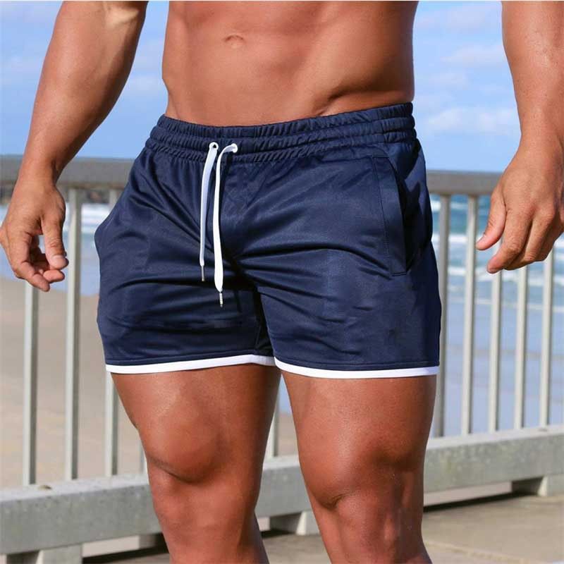 Men's Fitness Sports Quick-drying Shorts Mesh Breathable Shorts Beach Shorts Sportswear Joing Shorts Three-point Pants Men-Khaki