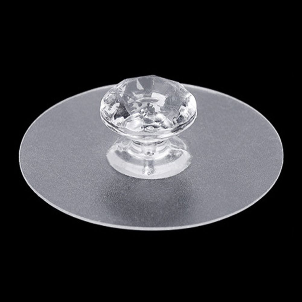 Transparent Self Adhesive Handles Punch-free Crystals Furniture Knobs Hook Up