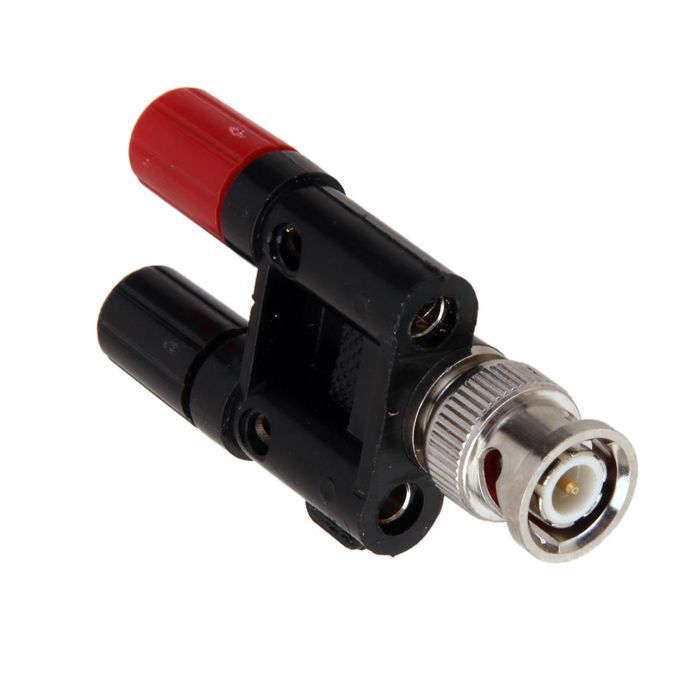 BNC Male Jack To Two Dual 4mm Banana Binding Female Plug Connector
