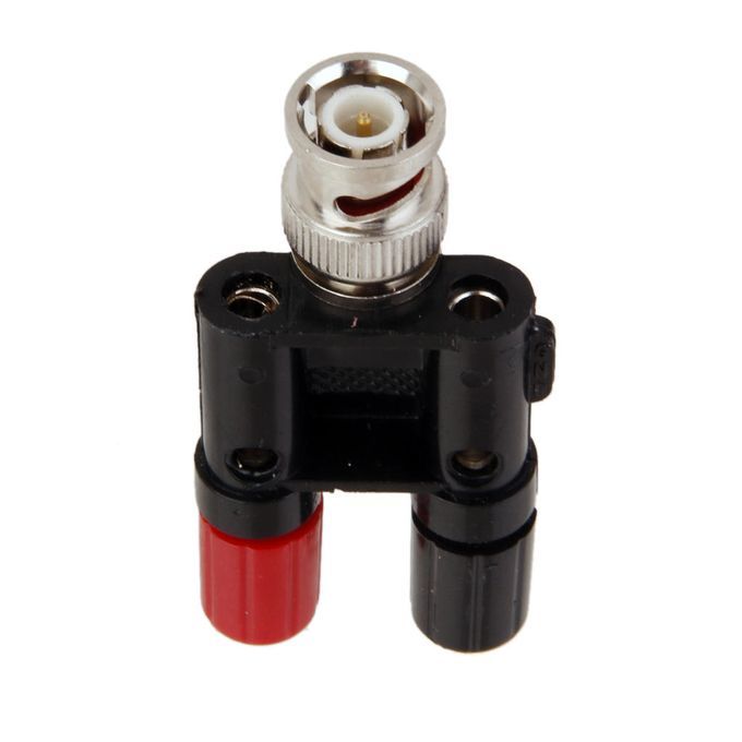 BNC Male Jack To Two Dual 4mm Banana Binding Female Plug Connector