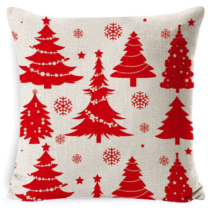 3 PCS Christmas Linen Red Hug Pillowcase Without Pillow Core, Specification: 45 X 45cm(SDBZ-00303)