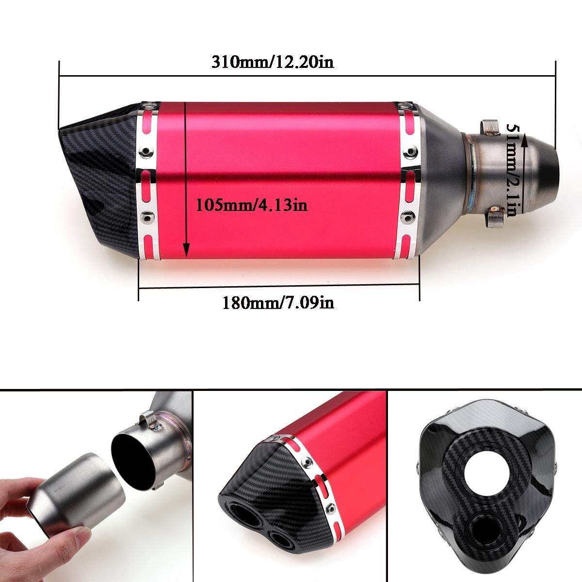 310MM Universal Motorcycle ATV Exhaust Muffler Pipe + DB Killer Slip 38-51mm