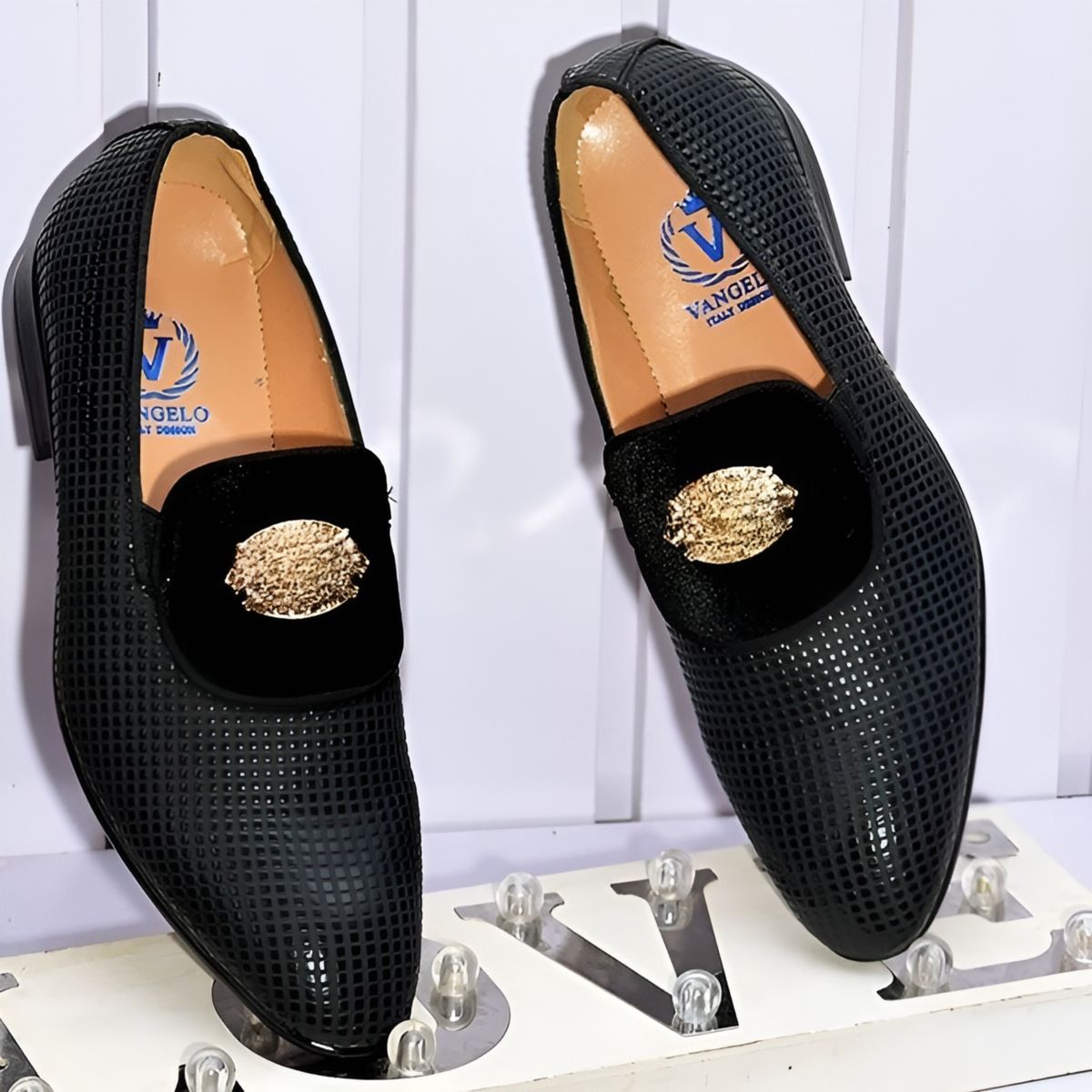 BIG DOT ITALIAN LEATHER BLACK  SHOES