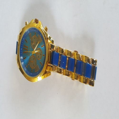 New Full Stainless Steel Wrist Watch-Gold/Blue