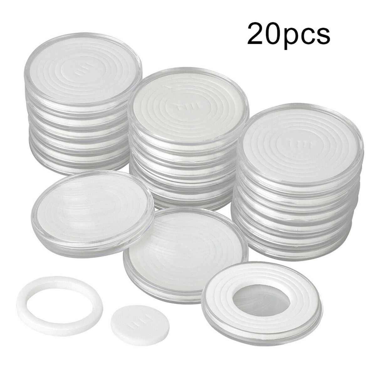 20 Sets 46mm Coin Holder Capsule Protector Collection-Clear