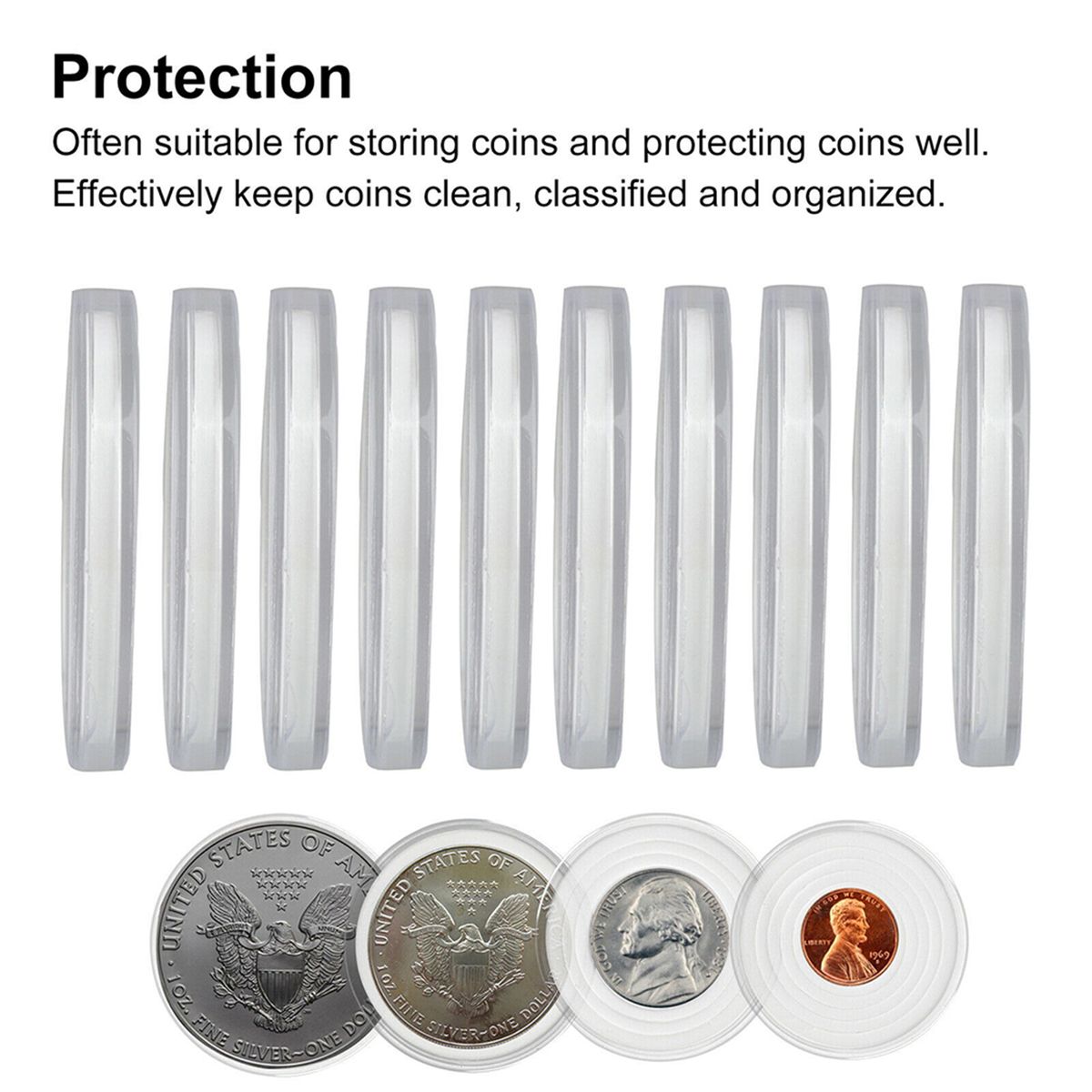 20 Sets 46mm Coin Holder Capsule Protector Collection-Clear