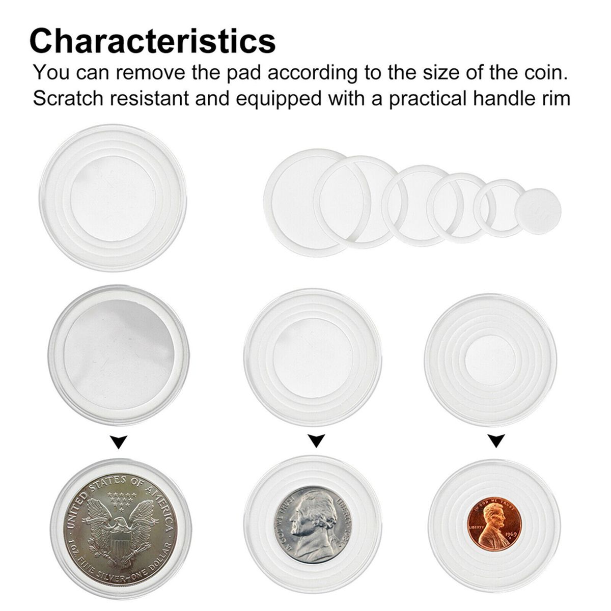 20 Sets 46mm Coin Holder Capsule Protector Collection-Clear