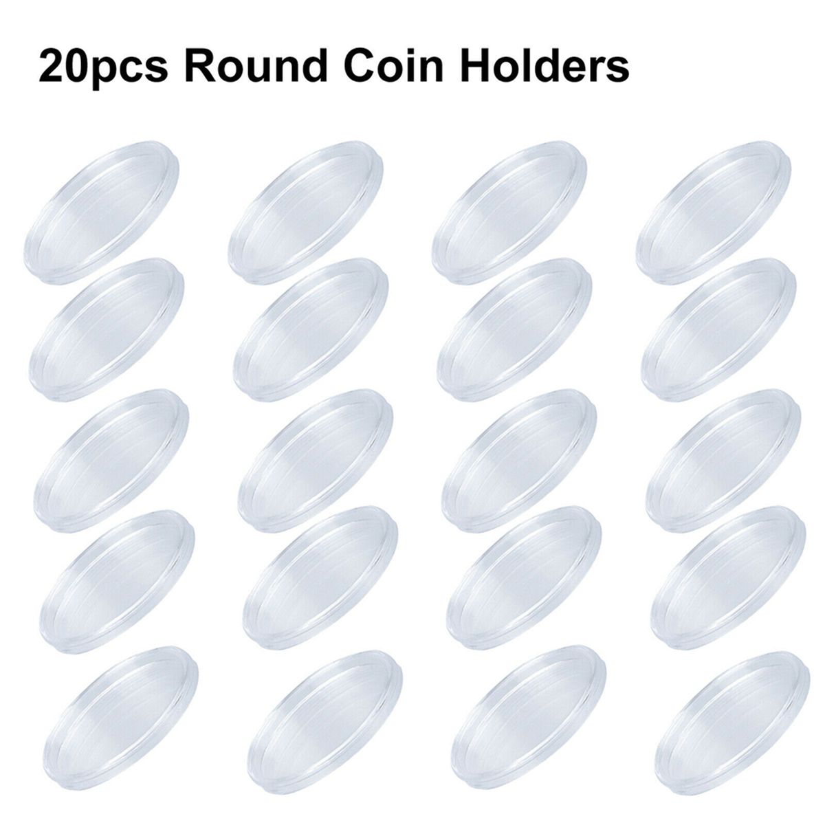 20 Sets 46mm Coin Holder Capsule Protector Collection-Clear